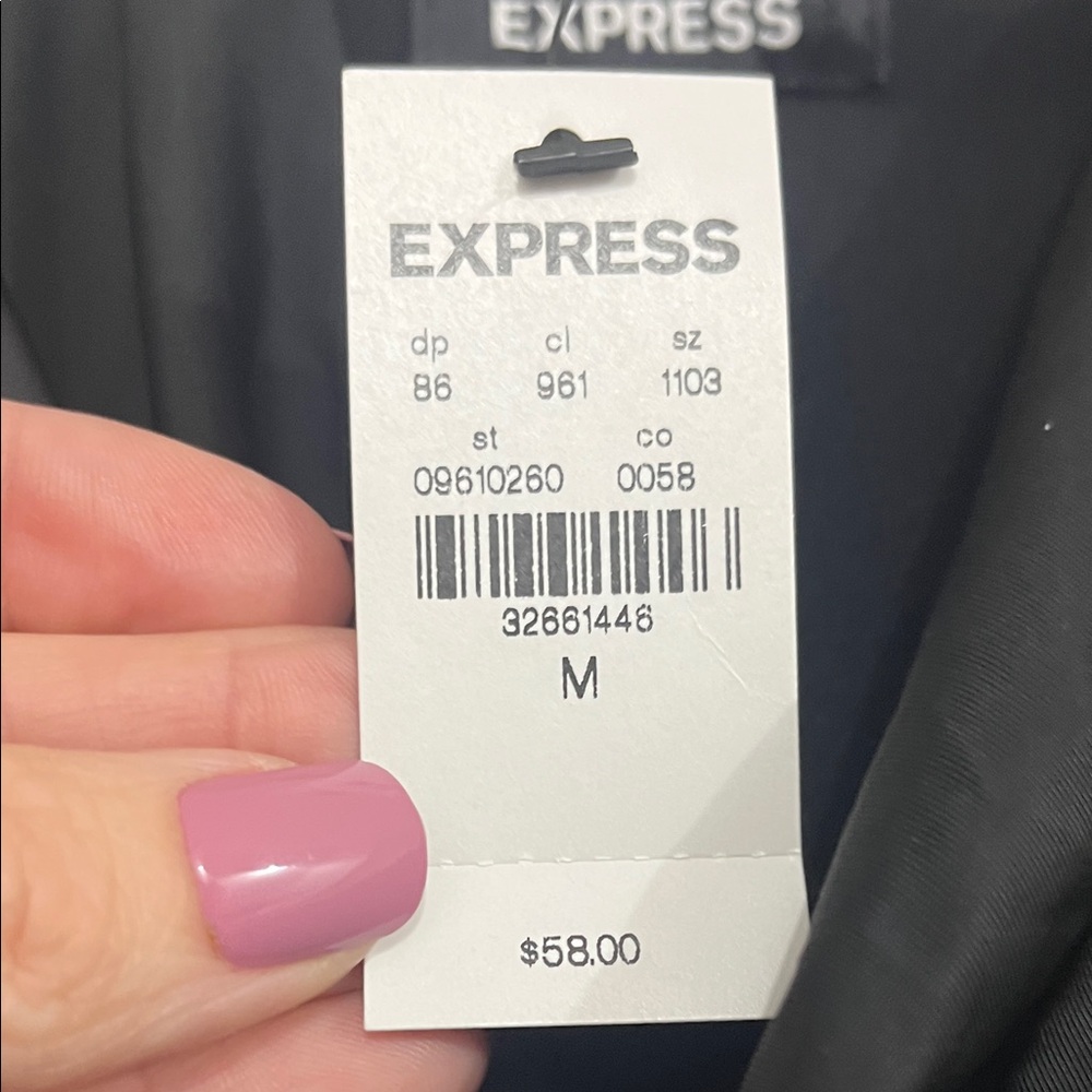 Express Elegant Black Draped Blouse - image 2